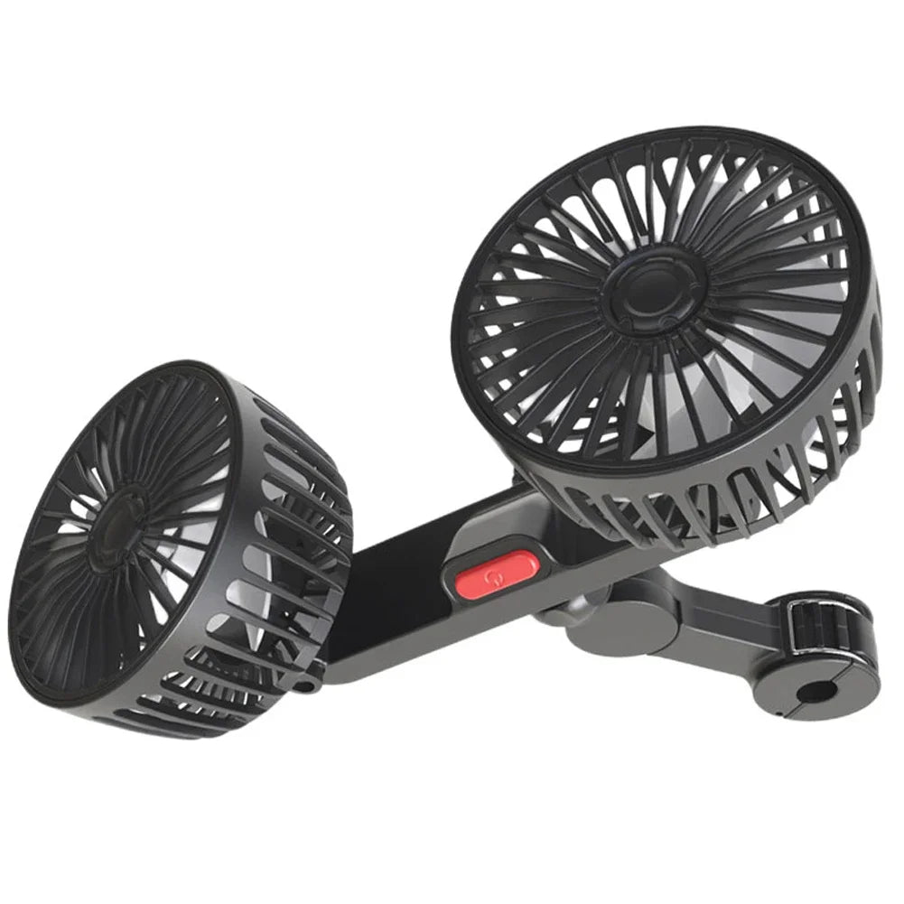 Dual-Head Fan for Car Seats
